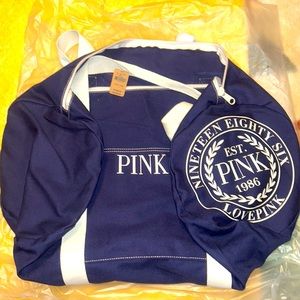 BRAND NEW Victorias Secret PINK navy blue duffel bag with tag